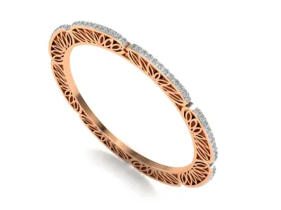Bangle-015A-0882 gold bangle with diamonds 3D print model