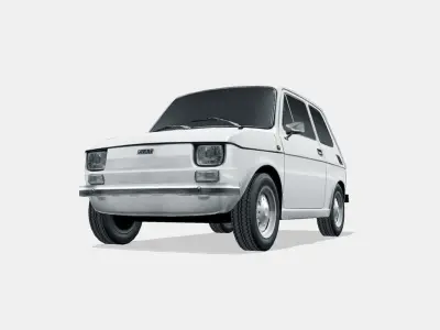 Fiat 126 1972 Low-poly 3D model