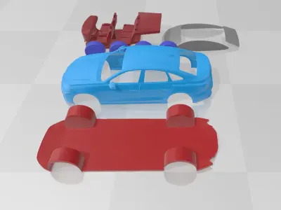 Audi A5 2025 - Separate Parts STL Model 3D print model