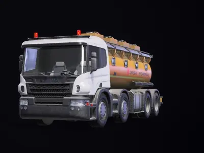 Fuel Truck Gameready PBR Low-poly 3D model