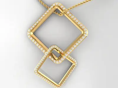The necklace pendant features two knotted rhombuses  3dmodel  Free 3D print model