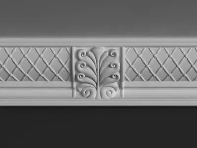 Cornice Moulding 3D Model with Classic Elements 3D model
