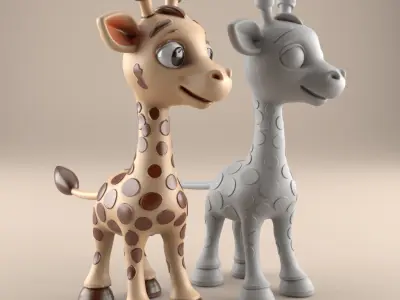 Adorable Baby Giraffe STL 3D Model 3D print model
