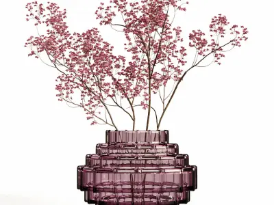 Set Pink bouquet 3D model