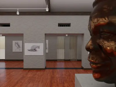 Art Gallery Low-poly 3D model