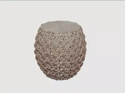 Woven Rope Ottoman Stool 3D model