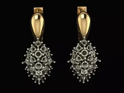 Ring and Earrings set 3D print model 3D print model