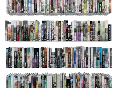 Books 150 pieces 1-7-2 Low-poly 3D model