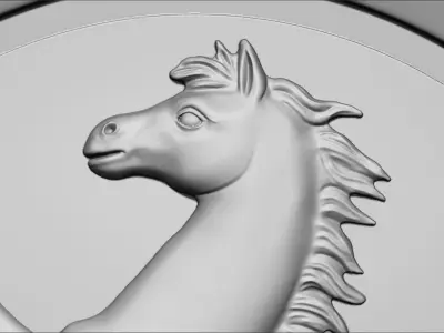 Ferrari Prancing Horse Logo Bas Relief for CNC 3D Print STL 3D print model