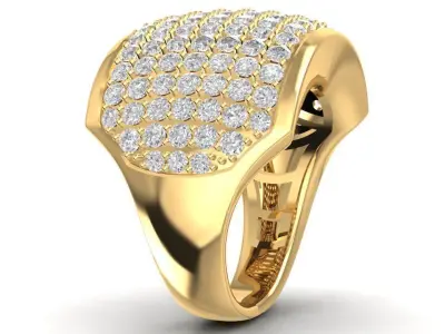 Luxury Wide Pave Diamond Ring for Men 3D Model 1740 3D print model