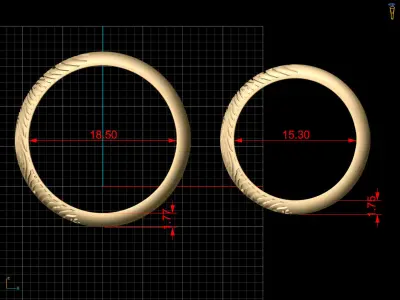 Finger print ing silver gold jewelry printable 3D model 3D print model