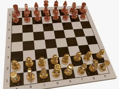 Chess Set board 3D model