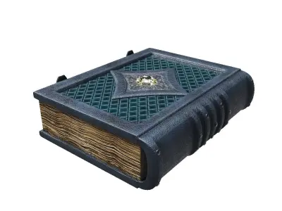 Old spell book Low-poly 3D model