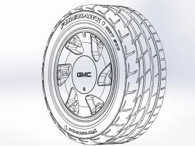 Wheel for scale model of GMC Typhoon 1993 3D print model