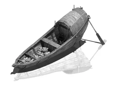 Game Traffic - small fishing boat 1 3D model