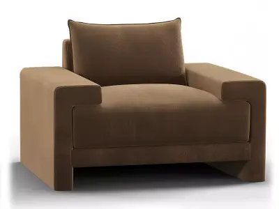 Camden Rye Velvet Chair 3D model