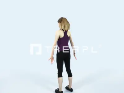 Essence 01B Animated Rigged Sports Teenage Girl Low-poly 3D model