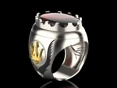 fashion oval ring Sculpture jewelry gold 3D print model