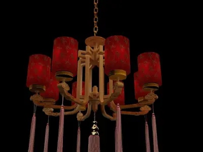 Chinese palace lantern  Low-poly 3D model get