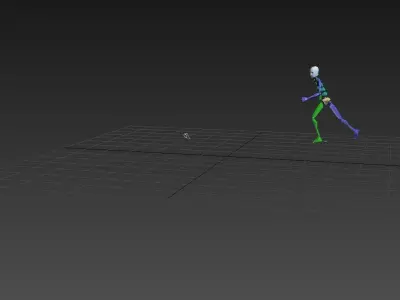 Running 3 skeleton 3D model