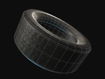 Car Tyre Low-poly 3D model