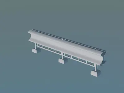 Concrete Guardrail Architecture 3D model