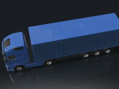 Big trucks Low-poly 3D model