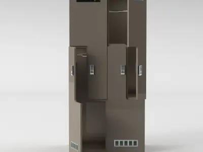 Locker Cabinet with Electronic Lock - Kale Kilit Style European Low-poly 3D model