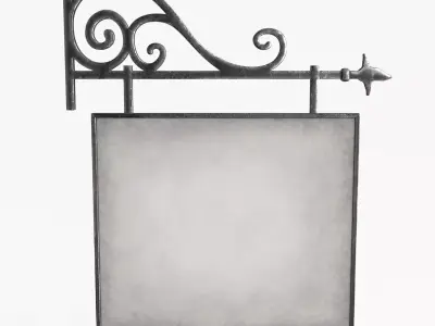 Street Signboard Low-poly 3D model