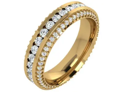 Diamond Channel Setting Band 4405 3D print model