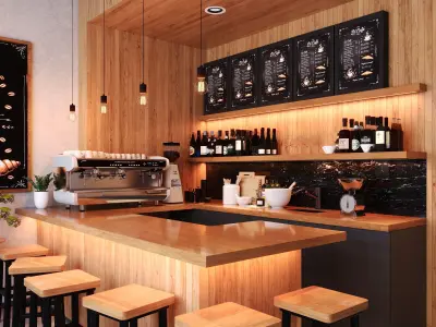 Interior scene  Coffee Shop  3D model