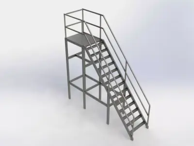 Steel stair  3D model