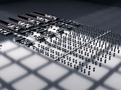 Modular Car Creation Tool Low-poly 3D model