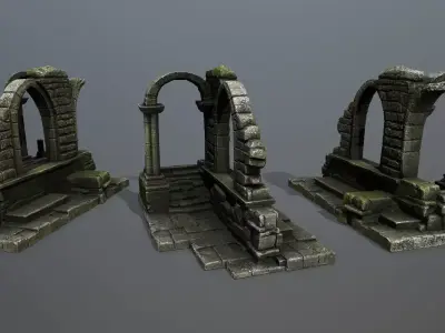 Ruin Gate Low-poly 3D model