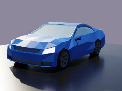 Blue Car 3D Low-poly 3D model