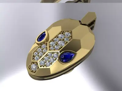 Set Bulgari Jewlery  Ring Pendant Earring  3D print model
