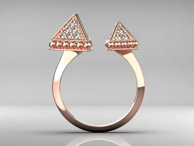 Female Stylish Ring with diamonds N121 3D print model