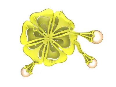 A4742 Luxury Diamond and Pearl Flower Pendant 3D print model