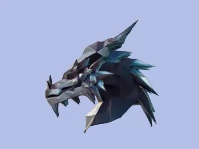Low-Poly Dragon Head Free 3D model