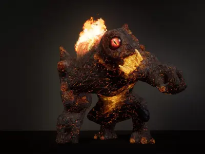 Hell Cyclop Low-poly game engine ready 3D model Low-poly 3D model