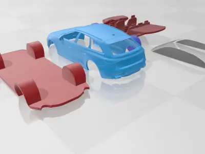 Audi A5 Avant 2025 - Separate Parts STL Model 3D print model