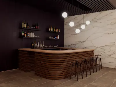 Modern Luxury Bar Interior 3D model
