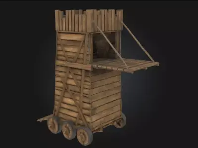Siege Tower  Engine of Medieval Warfare 3D model