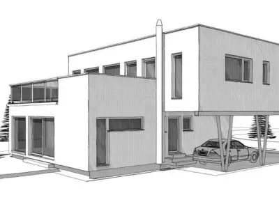 Explore Our Low Poly 3D Model Stylish Double Story Home  Low-poly 3D model