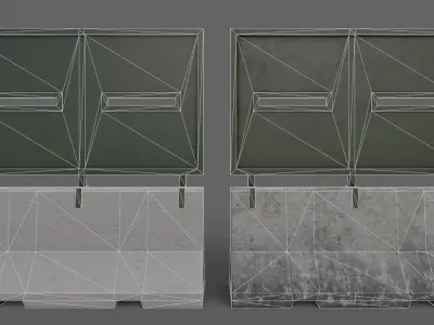 PBR Concrete Roadblock Barrier V5 Low-poly 3D model