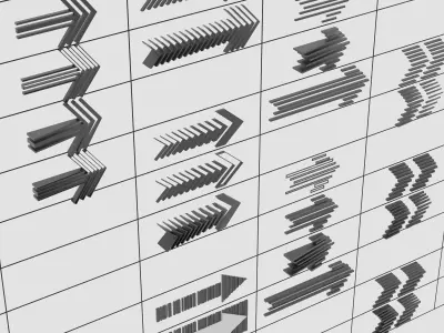 Collection of arrow Low-poly 3D model