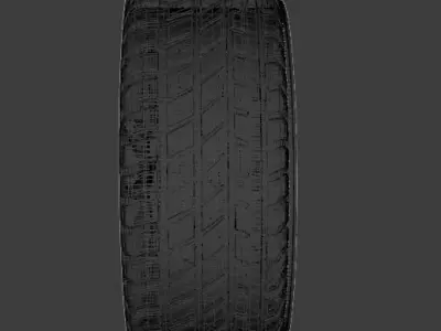 car tyre with a rim 3D model