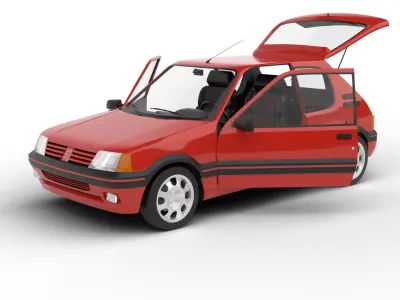 Peugeot 205 GTI 1 6 1992 HQ 3d model 3D model