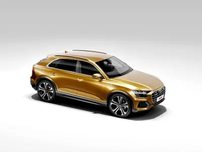 Audi Q8 2019 DETAILED INTERIOR 3D model