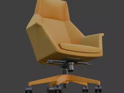 Modern Yellow Executive Office Chair 3D model